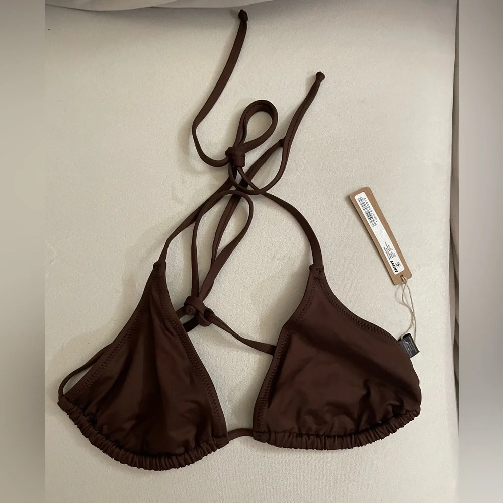Skims NWT Cocoa Brown Triangle Bikini Set Size M